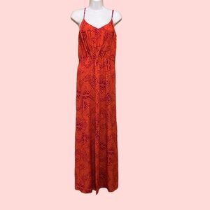 Maxi Dress Dolce Vita Orange & Dark Pink Cutout Back Sz S